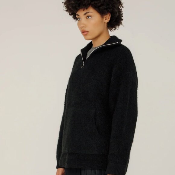 NWT Bare Knitwear Billy Zip Sweater in Classic Black XS - Picture 3 of 9